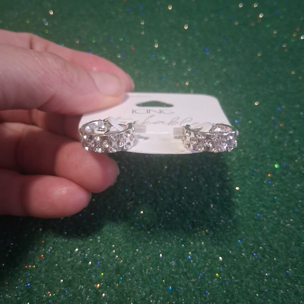 Icing Stackable Silver Earrings - Picture 2 of 5